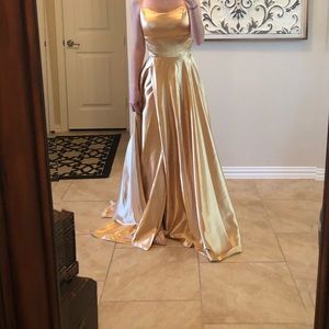 Beautiful gold prom dress
